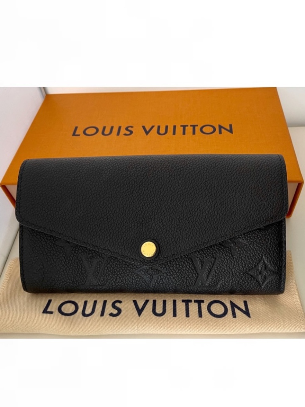 SAVE $460 off Retail - for Louis Vuitton Empreinte Black SARAH WALLET